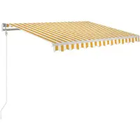 vidaXL Store automatique rétractable 300x250 cm jaune et blanc