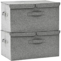 vidaXL Boîtes de rangement 2 pcs. tissu 50x30x25 cm gris