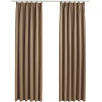 vidaXL Rideaux occultants avec crochets 2 pcs Taupe 140x245 cm