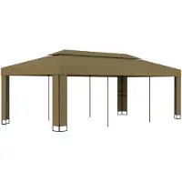 vidaXL Pavillon avec double toit 3x6 m taupe 180 g/m