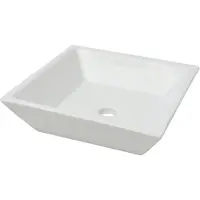 vidaXL Lavabo carré en céramique blanc 41,5 x 41,5 x 12 cm