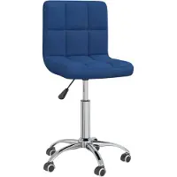 vidaXL Chaise de bureau Pivotante Bleu Tissu