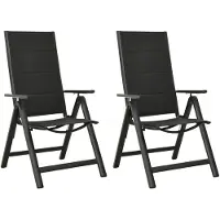 vidaXL Chaises de jardin pliantes 2 pcs. Textilène et aluminium noir