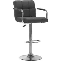 vidaXL Tabouret de bar gris foncé Tissu
