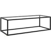 vidaXL Table basse noire avec verre trempé 120x50x35 cm