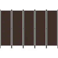 vidaXL Cloison de séparation 5 panneaux Marron 250x180 cm