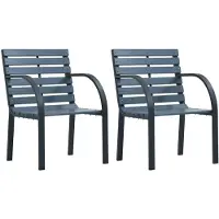 vidaXL Chaises de jardin 2 pcs. Gris Bois