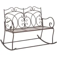 vidaXL Banc de jardin 104 cm fer antique brun
