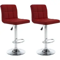 vidaXL Tabouret de bar 2 pcs. Simili cuir rouge vin