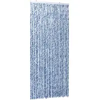 vidaXL Rideau anti-insectes bleu blanc argenté 100x220cm chenille