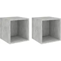 vidaXL Armoires murales 2 pcs Gris béton 37x37x37 cm Bois d’ingénierie