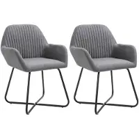 vidaXL Chaises à manger lot de 2 gris foncé tissu249808