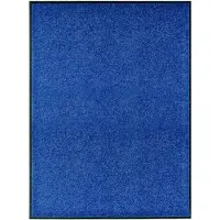 vidaXL Paillasson lavable Bleu 90x120 cm
