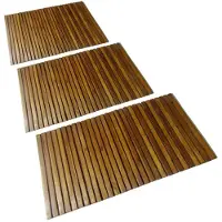 vidaXL Tapis de bain en acacia 3 pcs