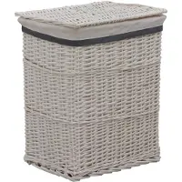 vidaXL Panier à linge Blanc Saule