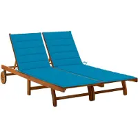 vidaXL Bain de soleil 2 personnes avec coussins en bois massif d'acacia