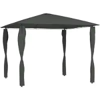 vidaXL Pavillon avec couvertures de poteaux 3x3x2,6 m Anthracite 160 g/m