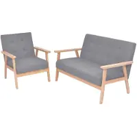 vidaXL Ensemble de canapés 2 pcs Tissu Gris clair