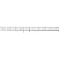 vidaXL Clôture de jardin avec pointes de lance Acier 17 x 1,2 m Noir