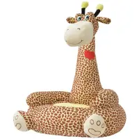 vidaXL Fauteuil pour enfant en peluche Girafe Marron