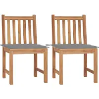 vidaXL Chaises de jardin 2 pcs. avec coussins teck massif