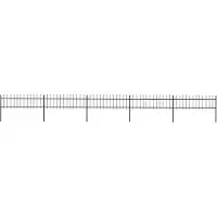 vidaXL Clôture de jardin avec pointes de lance acier 8,5 x 0,6 m noir
