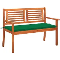 vidaXL Banc de jardin 2 places avec support 120 cm en bois massif d'eucalyptus