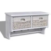 vidaXL Porte-manteau Blanc 60x23,5x33 cm Bois de Paulownia