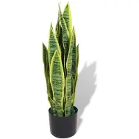 vidaXL Plante artificielle avec pot Sansevière 65 cm Vert