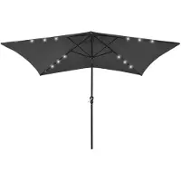 vidaXL Parasol avec LED et mât en acier anthracite 2x3 m