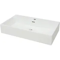 vidaXL Lavabo avec trou pour robinetterie céramique blanc 76x42,5x14,5 cm