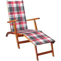 vidaXL Chaise longue avec repose-pieds et support en bois massif d'acacia