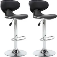vidaXL Tabouret de bar 2 pcs. noir similicuir