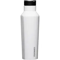 Corkcicle Sport Canteen Isotherme, Blanc Brillant, 20 oz - Bouteille Réutilisable, Garde Froids 25h & Chauds 12h