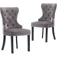 vidaXL Chaise de salle à manger 2 pcs. Gris velours