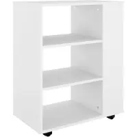 vidaXL Armoire à roulettes Blanc 60x35x75 cm Bois d’ingénierie