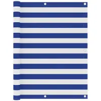 vidaXL Pare-vue balcon Blanc et bleu 120x400 cm Tissu Oxford