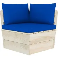 vidaXL Canapé d'angle en palette de jardin avec coussins en épicéa imprégné