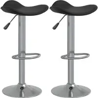 vidaXL Tabouret de bar 2 pcs. Noir Acier chromé et similicuir