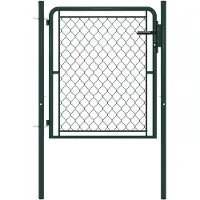 vidaXL Portail de jardin en acier vert 100 x 75 cm