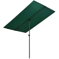 vidaXL Parasol avec mât en aluminium 2x1,5 m vert
