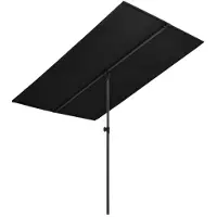 vidaXL Parasol avec mât en aluminium 2x1,5 m noir