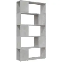 vidaXL Bibliothèque de séparation Gris béton 80x24x155 cm
