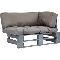 vidaXL Canapé d'extérieur palettes avec coussins en pin gris