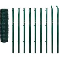 vidaXL Clôture européenne acier 10 x 1,7 m vert