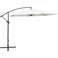 vidaXL Parapluie 3 m blanc sable