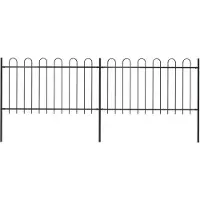 vidaXL Clôture de jardin avec design d'arceau Acier 3,4 x 1 m Noir