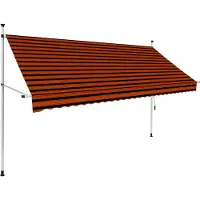 vidaXL Store rétractable manuel 300 cm Orange et brun