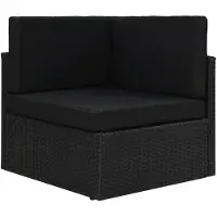 vidaXL Canapé d'angle modulaire Poly rotin noir