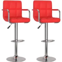 vidaXL Tabouret de bar 2 pcs. Simili cuir rouge